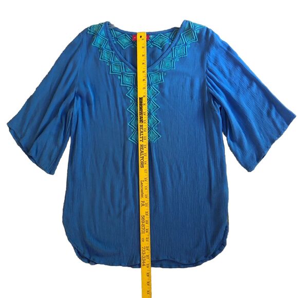 Lilly Pulitzer Bluebell Tunic Top Womens Sz S Palm Beach Embroidered Gauze Boho - Picture 9 of 11